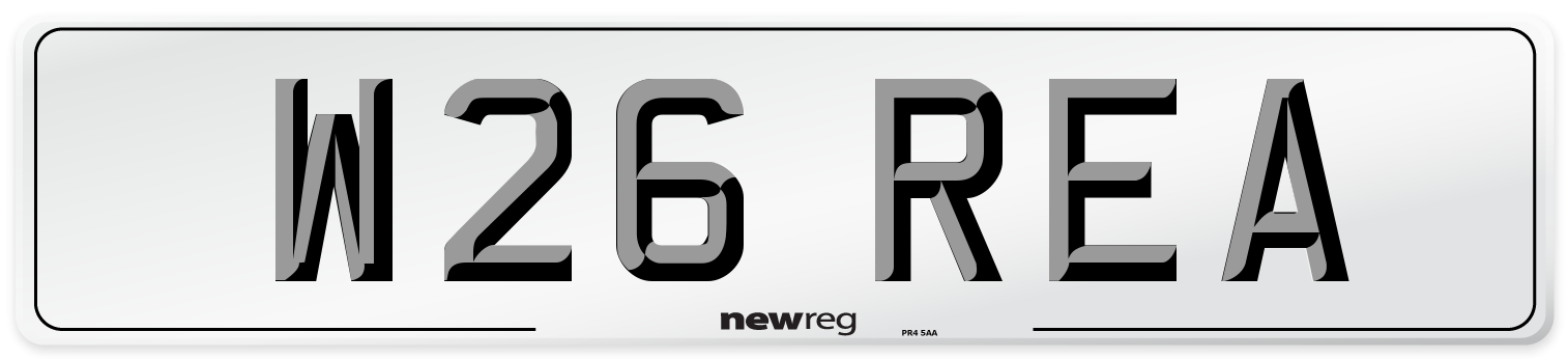W26 REA Number Plate from New Reg